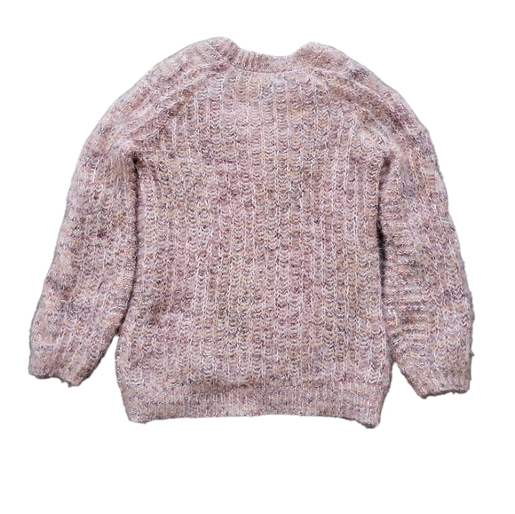 EUC Almost Famous women's pink orange sofy fluffy cable knit sweater scoop neck - Picture 2 of 8